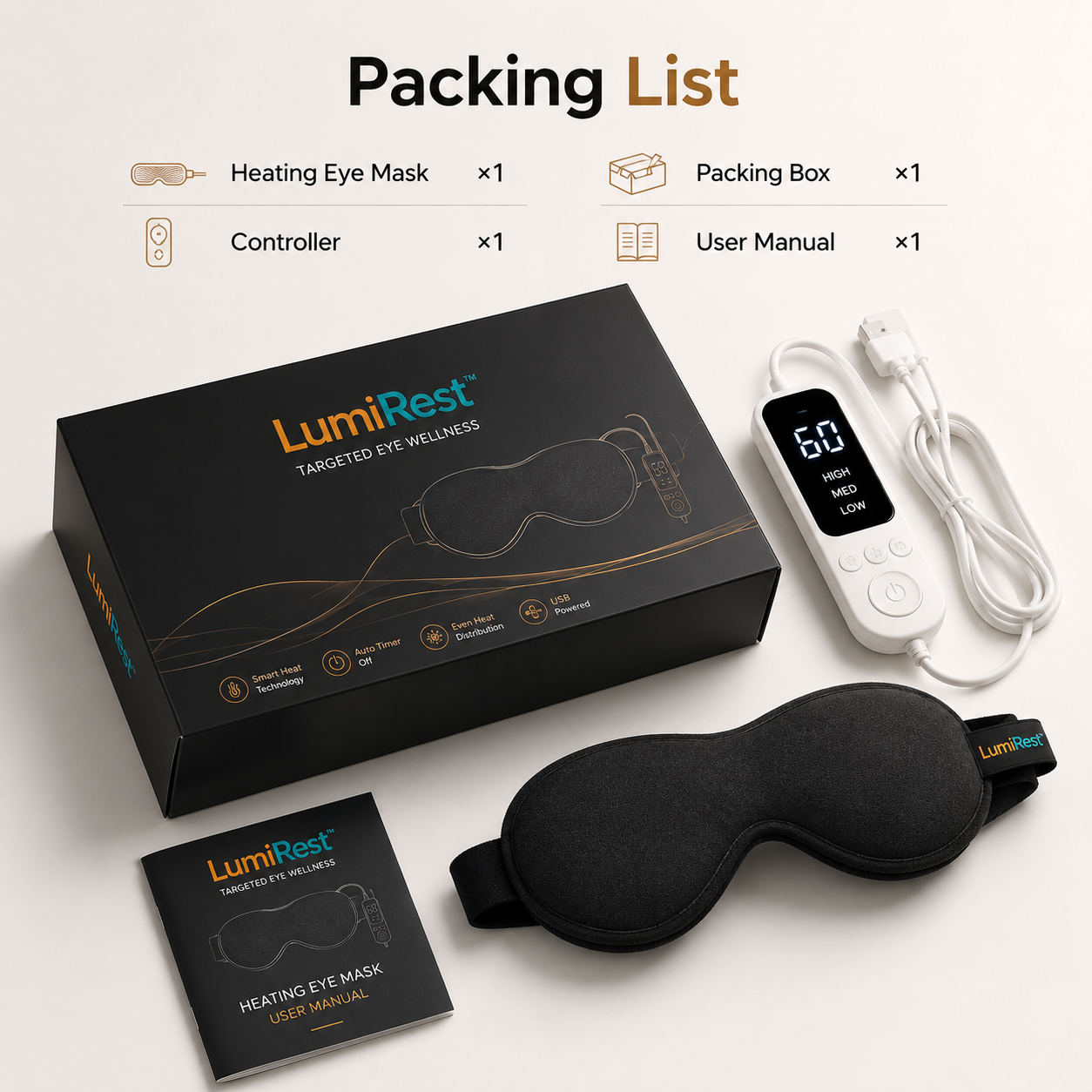 LumiRest™ Premium Graphene Warm Eye Mask