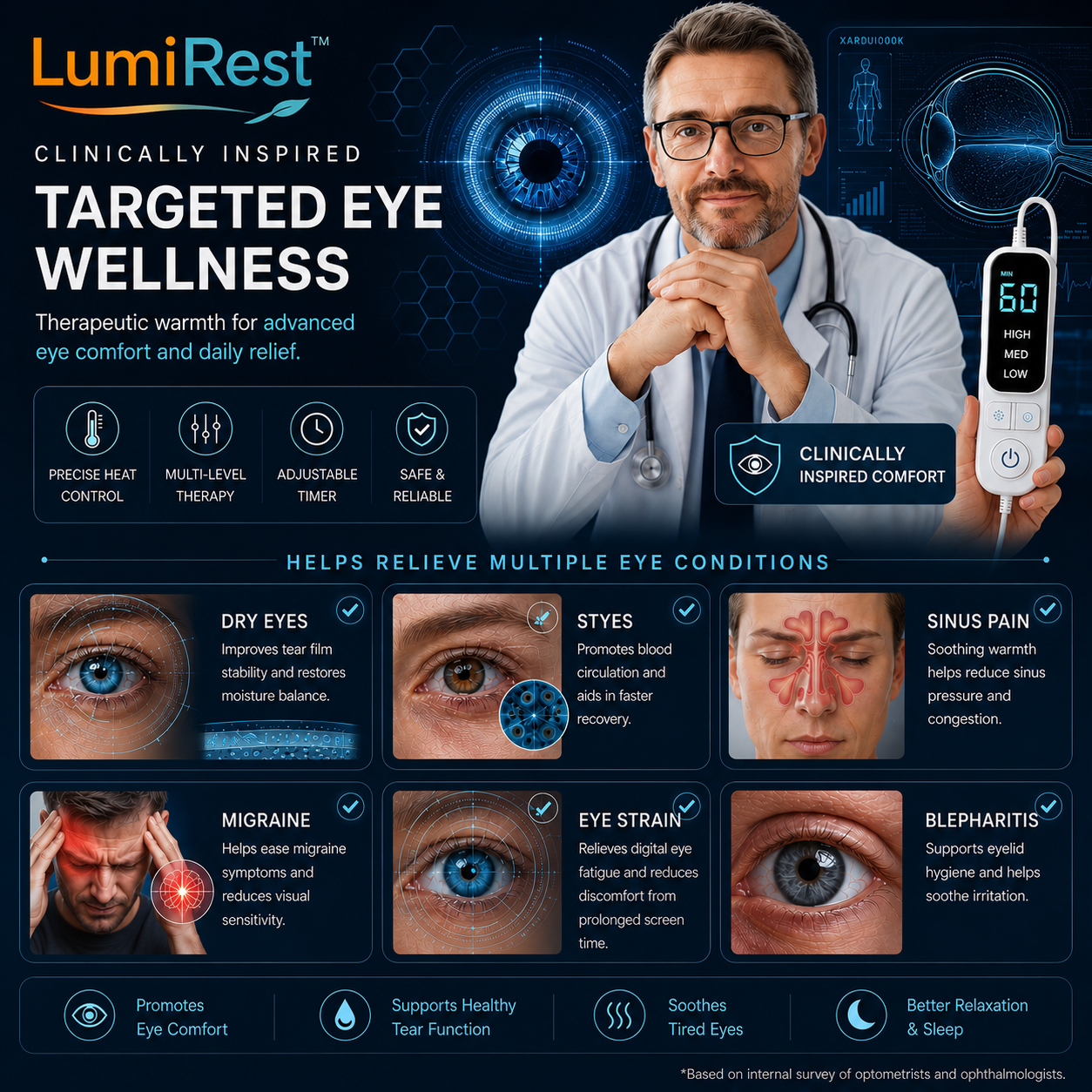 LumiRest™ Premium Graphene Warm Eye Mask