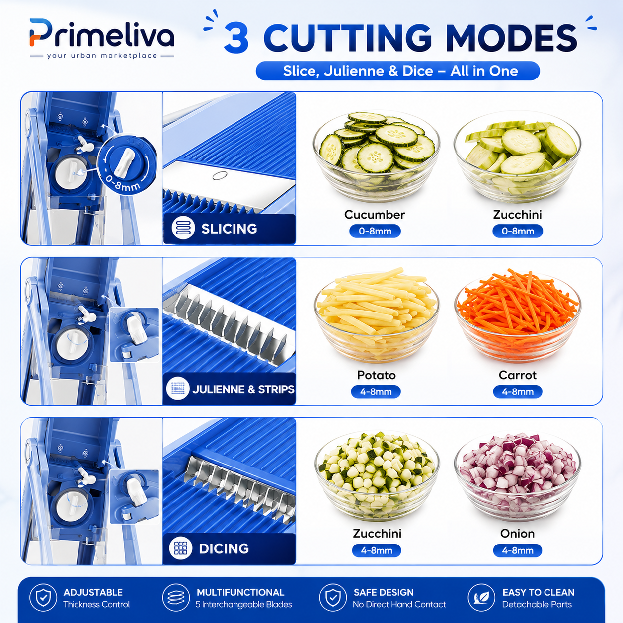PrimeSlice Pro | Multifunction Veggie Cutter